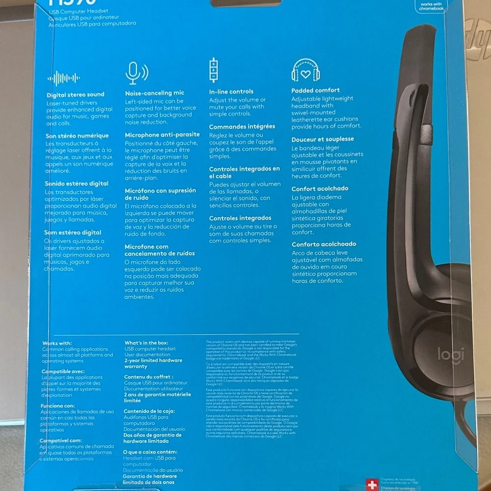 Logitech USB Headset with Noise-Canceling Mic - Black